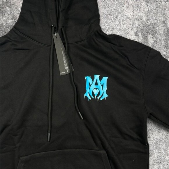 AMIRI ICE Baby Blue Logo Hoodie Mens Large - Picture 3 of 6